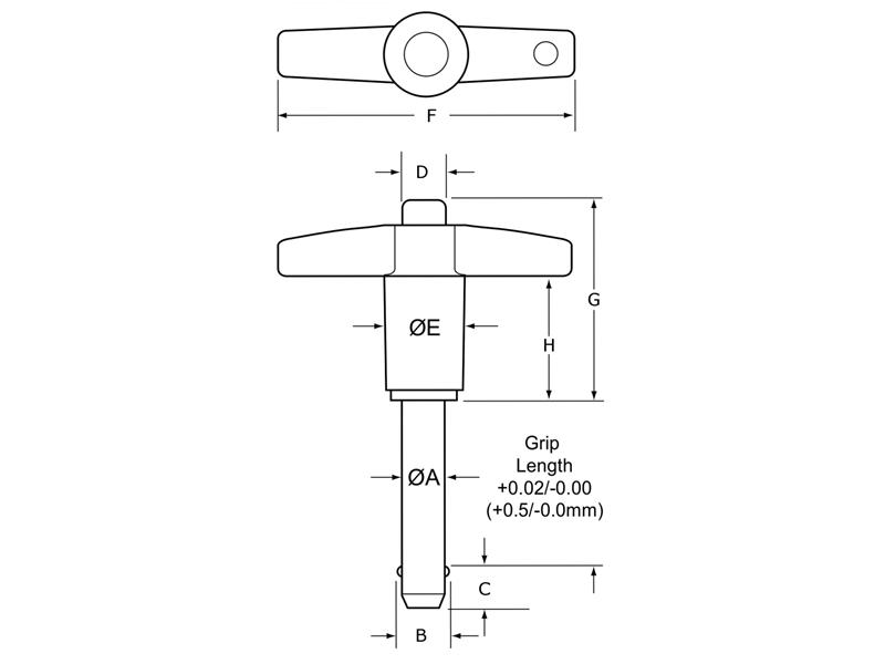 8011 Inch T Handle Ball Lock Pins Standard Parts Brauer